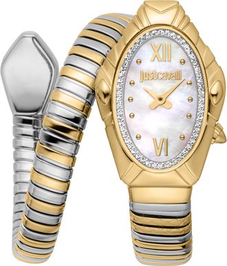 Just Cavalli Womens Snake 316L Stainless Steel Watch - Silver & Gold - One Size