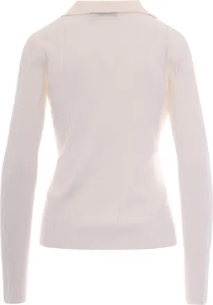 Liu Jo Womens Knit Sweater Fantasia Ricotta Milk Virgin Wool Jumpers