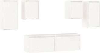 vidaXL Vidaxl - Muebles para tv 6 piezas madera maciza de pino blanco