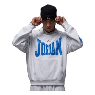 Nike Jordan Air Jordan Brooklyn Collegiate Pullover Oversized Hoodie Birch Heather Black HV0093-051