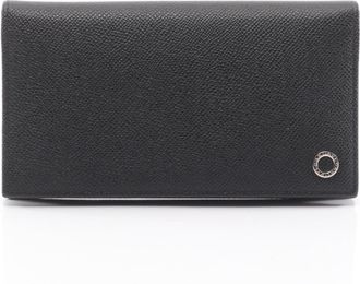 Bulgari Black Leather Long Wallet (Bi-Fold) (Pre-Owned)