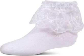 MeMoi Petite Floral Lace Anklet Socks in White at Nordstrom, Size 6-12M