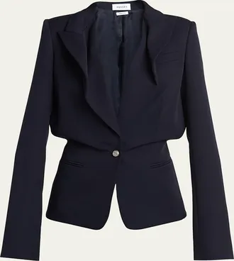 Alexander McQueen Certified Wool Folded Lapel Single-Breasted Jacket
