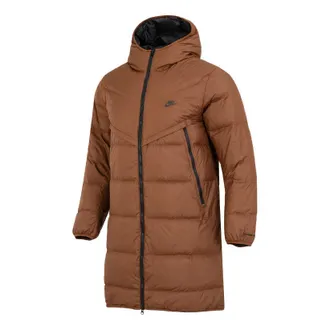 Nike hooded puffer long coat Brown DV1134-259