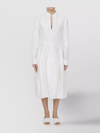 Bottega Veneta linen and viscose dress with buttoned sleeves