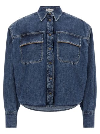 Brunello Cucinelli Womens Shiny Pockets Shirt