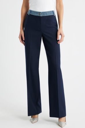 Kobi Halperin Poe Denim Contrast Pants in Navy at Nordstrom, Size 10