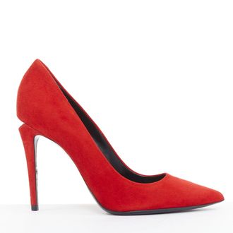 Alexander Wang Tia suede cutout heel point pumps