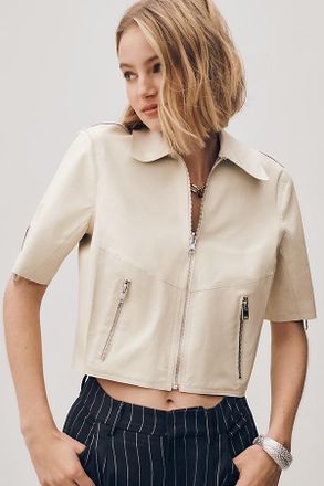LaMarque Sevana Short-Sleeve Leather Jacket