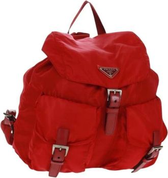 Prada Pre-owned Backpacks, female, Red, Size: ONE SIZE Pre-owned Vintage Nylon Backpack