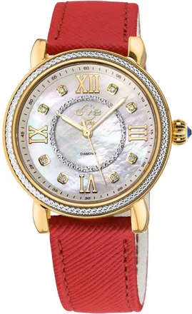 Gevril Group Marsala Vegan Diamond Mother of Pearl Dial Ladies Watch 9866-V4