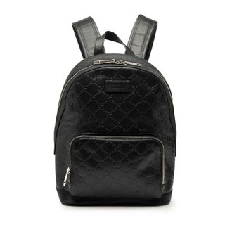 Gucci Pre-owned Womens Guccissima Backpack - Black Leather - One Size