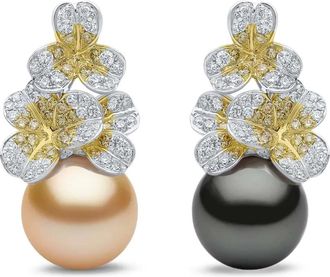 Yoko London Orecchini di perle Sunrise con diamanti - Argento