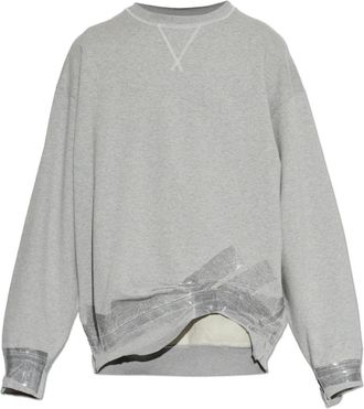Maison Margiela Asymmetrisch gesneden sweatshirt - Heren - Sweatshirts - Grijs - L - Katoen - Hoodies & sweatvesten