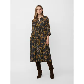 Masai MaNadyne V-Neck A-Shape Midi Dress in Breen at Nordstrom, Size X-Small
