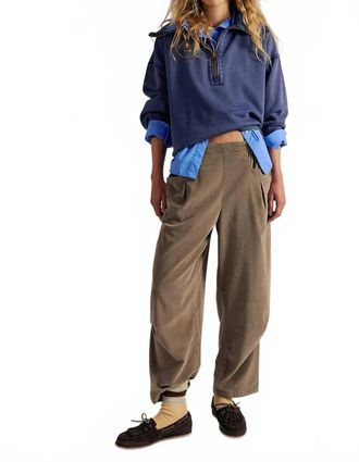 Free People Nice Choice Cord Pants In Fossil Dune