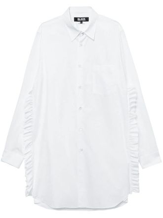 Comme Des Garçons ruffle-trim oversized shirt - White