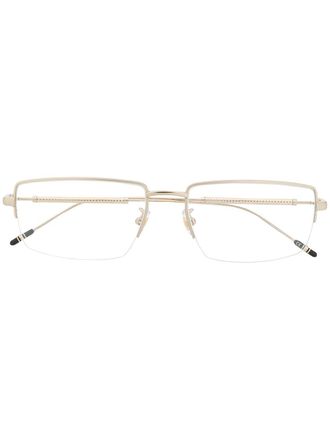 Montblanc rectangle-frame glasses - unisex - Metal - 58 - Gold