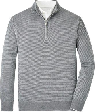 Peter Millar Classic Fit Canton Stripe 1/4-Zip Wool-Blend Pullover