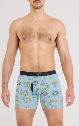 Saxx Vibe Xtra Soft Comfort Boxer Briefs in Birdie-Blue Tide at Nordstrom, Size X-Large