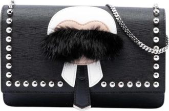 Fendi Pre-owned Wallet on Chain - Dames - Vintage Schoudertas - Zwart - ONE Size - Leer - Vintage