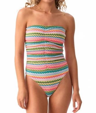 PQ Swim Ruched One Piece Swimsuit In Ziggy