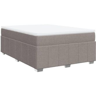 vidaXL Vidaxl - Cama Box Spring Con Colch&oacute;n Tela Gris Taupe 140x190 Cm