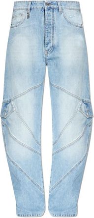 Amiri Paneled Jean - Dames - Loose Fit Jeans - Blauw - W26 - Katoen - Jeans