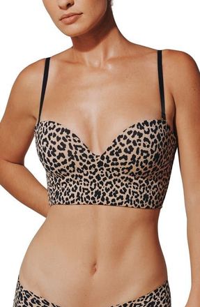 Thirdlove Zero Edge Strapless Underwire Bustier Bra in Leopard at Nordstrom, Size 30C