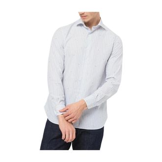 Emporio Armani Camicia - Heren - Zakelijke Overhemden - Blauw - S - Leer - Overhemden