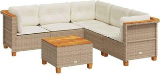 vidaXL Vidaxl - Juego de sofás jardín con cojines 6 pzas ratán sintético beige