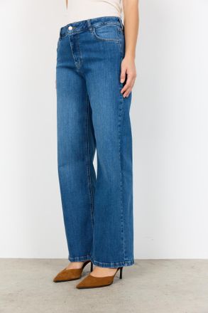 Soyaconcept Weite Jeans SOYACONCEPT SC-KIMBERLY 24-B, Damen, Gr. 28, N-Gr, coastel fjord medunkel blau d, Denim/Jeans, Obermaterial: 81% Baumwolle, 17% Polyester,