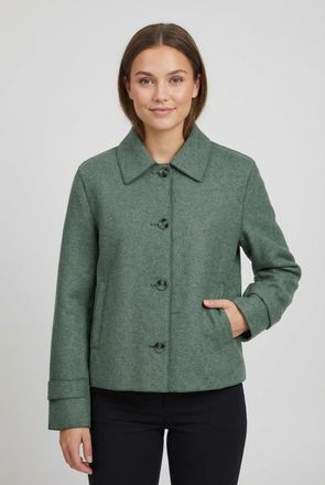 Vila Kurzjacke VILA VIJUICE L/S SHORT JACKET - NOOS, Damen, Gr. 34, laurel wreath, Web, Obermaterial: 80% Polyester, 10% Polyacryl, 10% Viskose, unifarben,