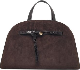 Tory Burch Tory Burch Romy bruine su&egrave;de topkoffer
