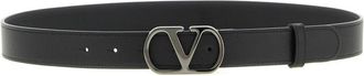 Valentino Garavani VLogo Signature leren riem - Heren - Riemen - Zwart - 105 CM - Leer - Accessoires