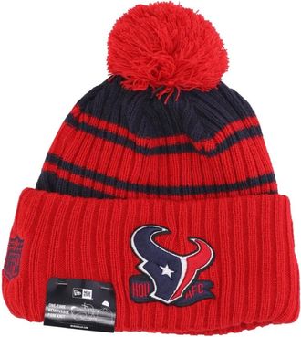 New Era New Era, Beanies, male, Red, Size: ONE SIZE Houston Texans Pom Pom Beanie Hat