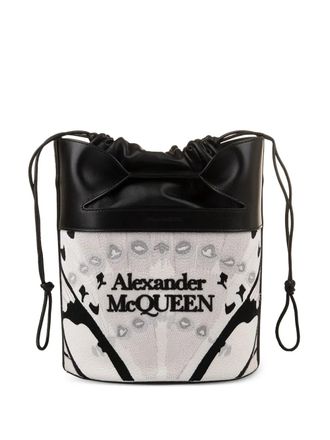 Alexander McQueen Borsa a secchiello con coulisse - Nero