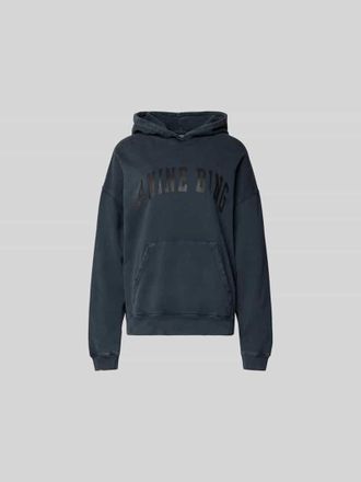 Anine Bing Oversized Hoodie mit Logo-Stitching in Anthrazit, Gr&ouml;&szlig;e XXS