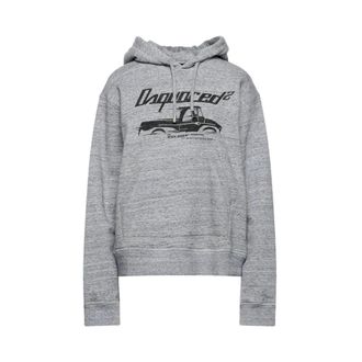 Dsquared2 Hoodies, female, Gray, Size: M Cotton Sweatshirt