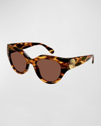 Gucci GG Emblem Acetate Cat-Eye Sunglasses