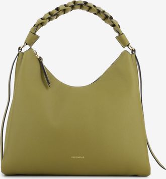 Coccinelle Handbag double grainy leather seagrass / sandshell