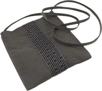 Herm&egrave;s Pre-owned Cross Body Bags, female, Gray, Size: ONE SIZE Pre-owned Canvas Shoulder Bag