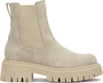 Kazar Chelsea Slip-on Laarzen met Trefoil Zool - Dames - Chelseaboots - Beige - 37 EU - Su&egrave;de - Schoenen