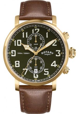 Rotary RGS10002-24 Mens Heritage Pilot Watch - Gold - One Size