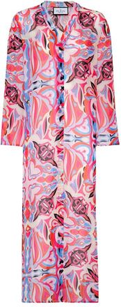 Philipp Plein Chiffon Seta Kaftan - Dames - Kimonos - Veelkleurig - XL - Chiffon - Overhemden