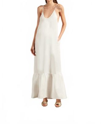 Adriana Degreas Golden Age Solid Straps Long Dress In Off-White