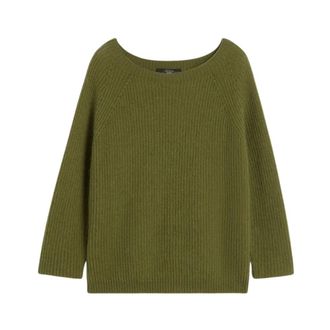Max Mara Olijf Mohair Trui Xeno Stijl - Dames - Ronde hals truien - Groen - L - Truien & Vesten