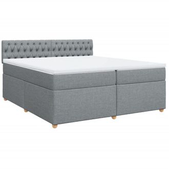 vidaXL Vidaxl - Cama Box Spring Con Colch&oacute;n Tela Gris Claro 200x200 Cm