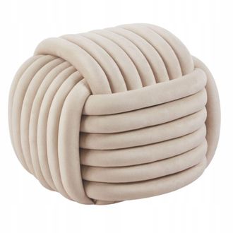 OEM Pouf Beige In Tessuto Intrecciato Poggiapiedi Seduta 50x50cm Quadrato Velluto