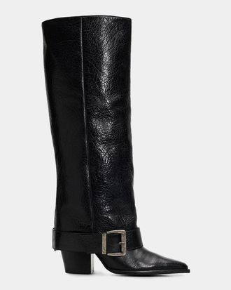 Schutz Parker Up 85MM Leather Boots